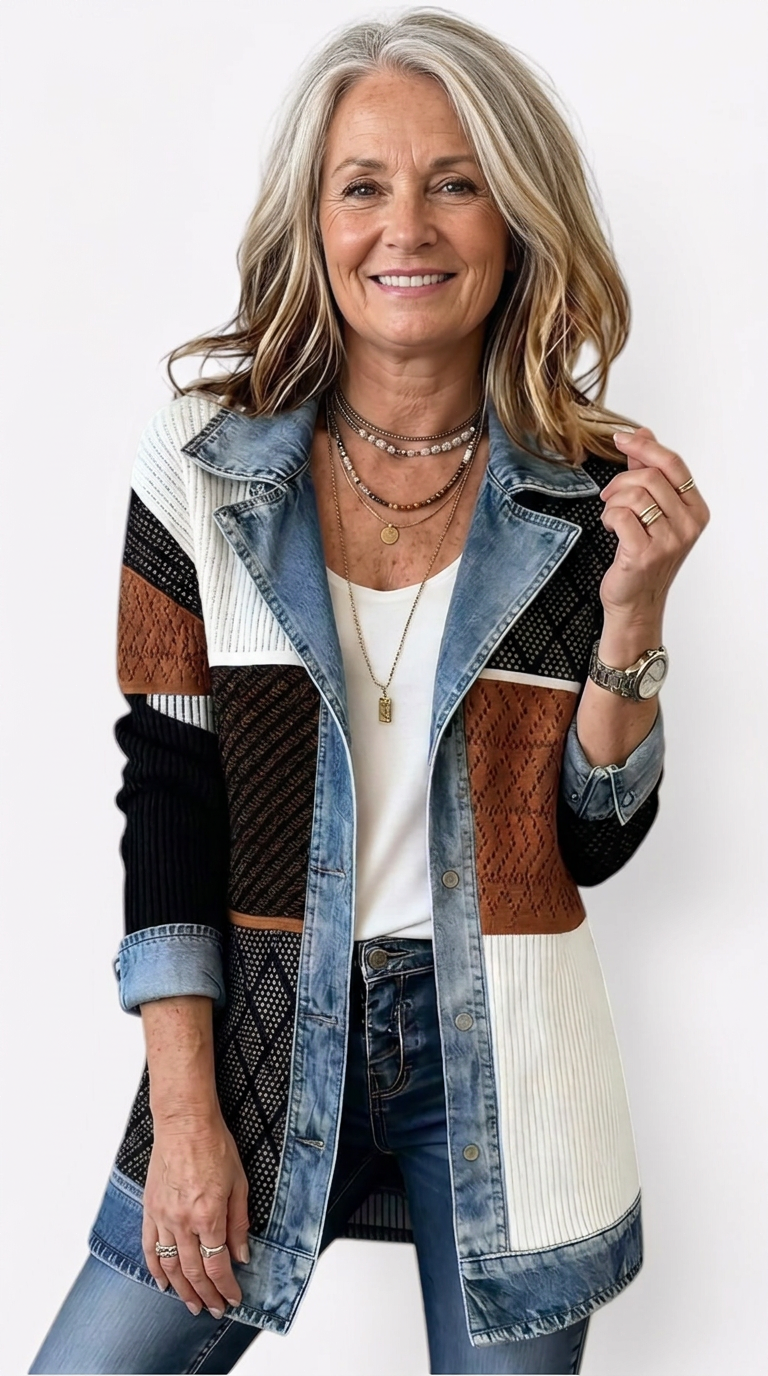 Miriam | Chaqueta de Punto Acanalado con Ribete de Contraste
