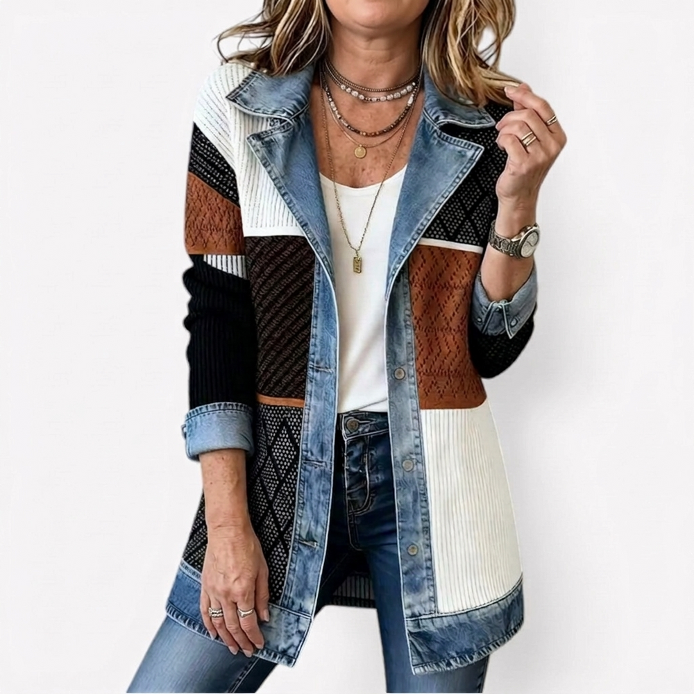 Miriam | Chaqueta de Punto Acanalado con Ribete de Contraste
