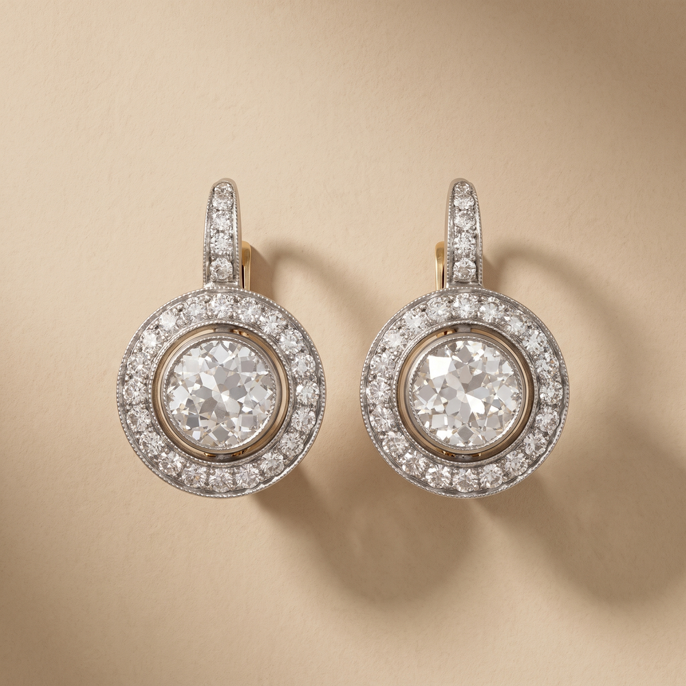 Pendientes Vintage de Cristal en Oro y Plata