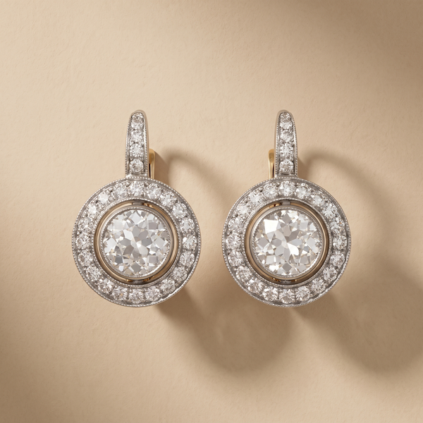 Pendientes Vintage de Cristal en Oro y Plata