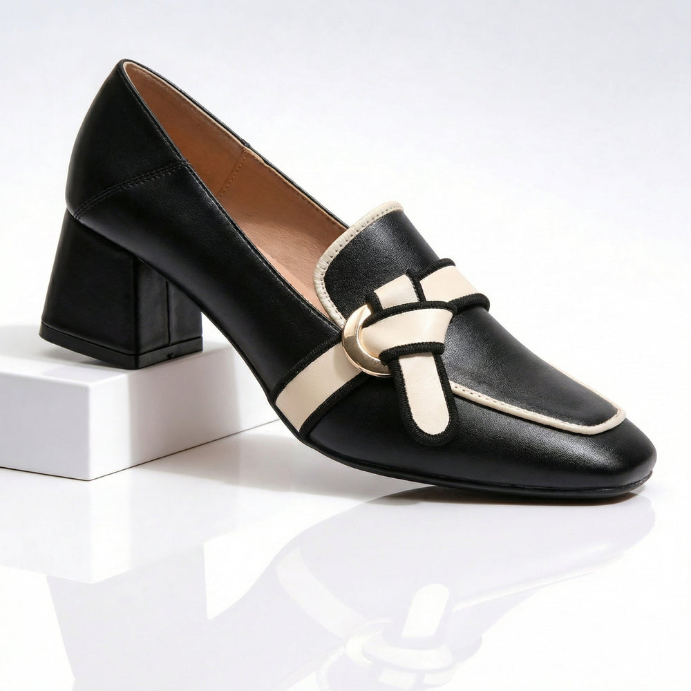 Bexara | Mocasín de Tacón con Perfil de Contraste