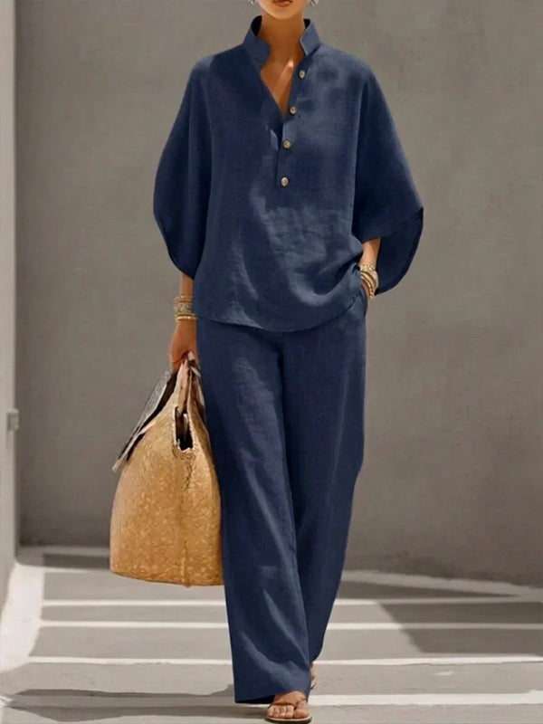 Maribel | Conjunto de Mangas Murciélago y Pantalón de Pierna Ancha