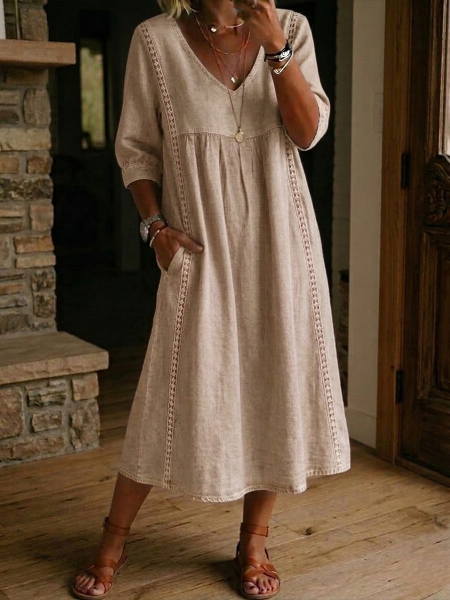 Brynlee | Vestido Maxi Imperio con Encaje