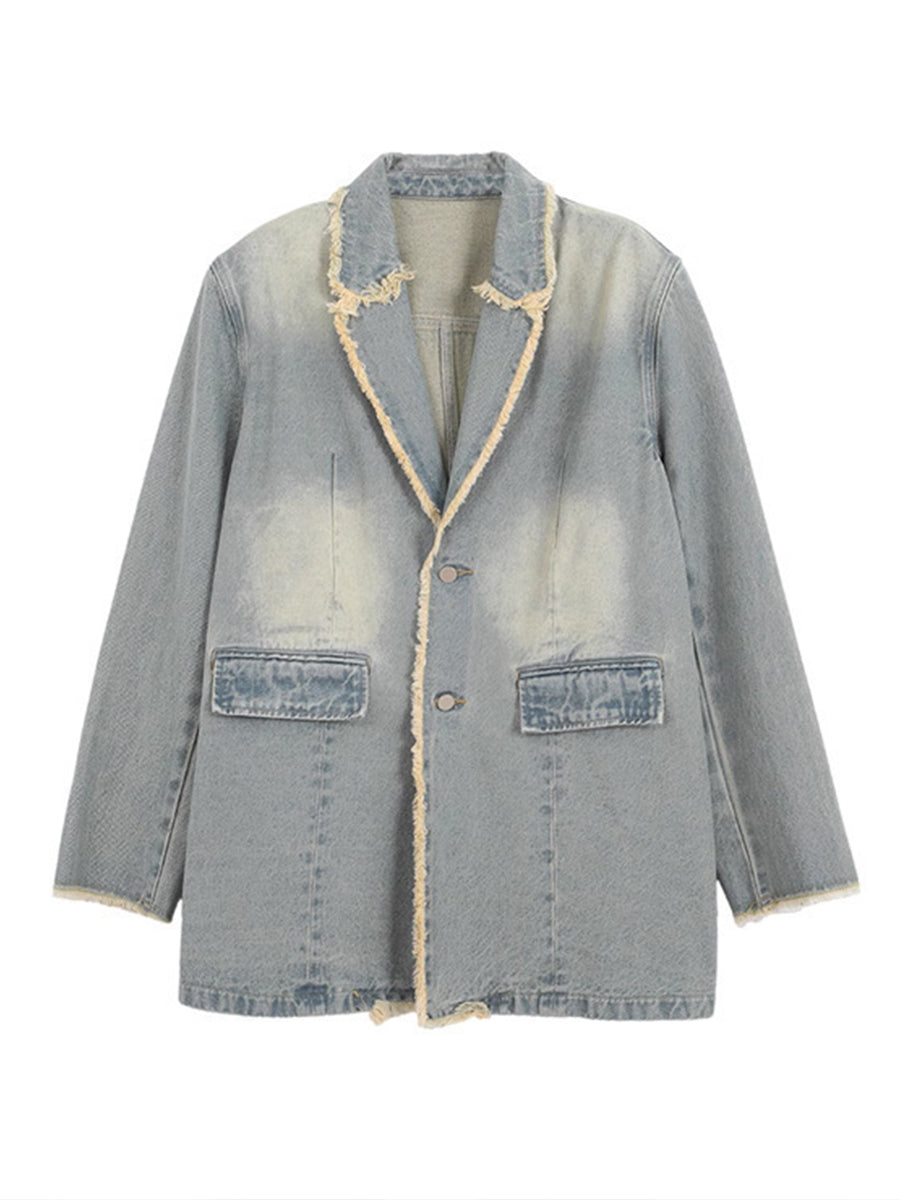 Dionne | Blazer Oversize Estilo Vintage con Bordes Sin Rematar