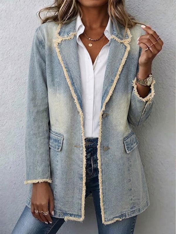 Dionne | Blazer Oversize Estilo Vintage con Bordes Sin Rematar