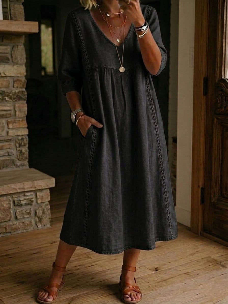 Brynlee | Vestido Maxi Imperio con Encaje
