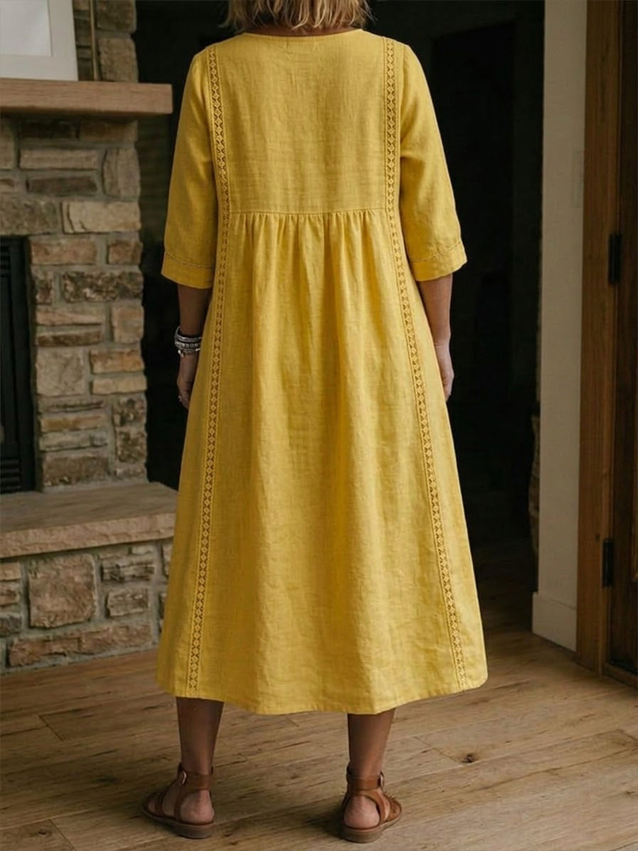 Brynlee | Vestido Maxi Imperio con Encaje